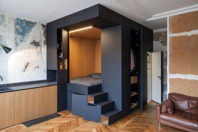 Как устроить спальню в квартире-студии: пример кровати с хранением - roomble.com - Франция
